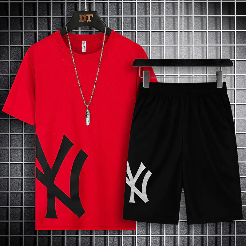Quick-Dry Sport Short Sleeve Set for Summer Fashion