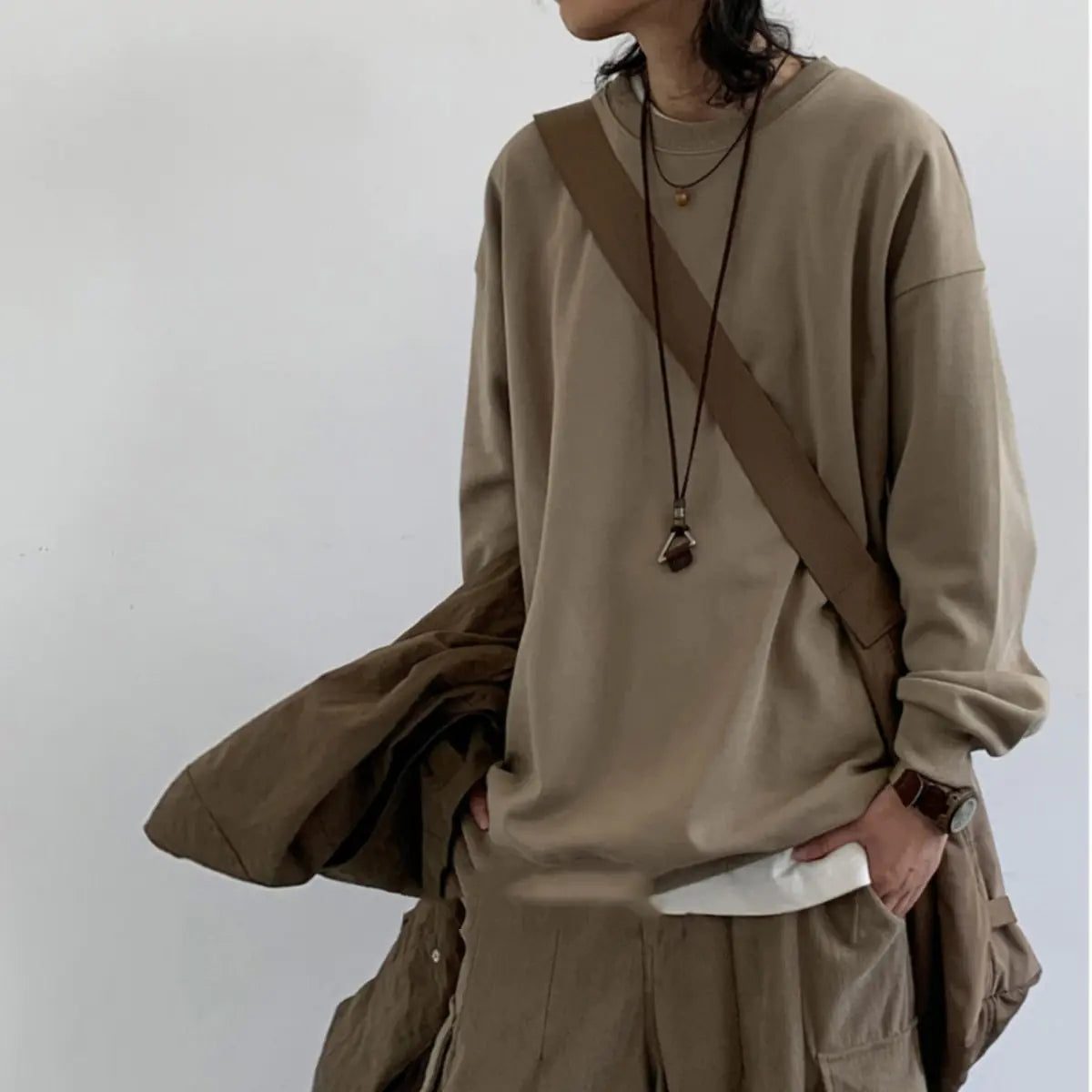Versatile Academy Style Solid Color Loose Top