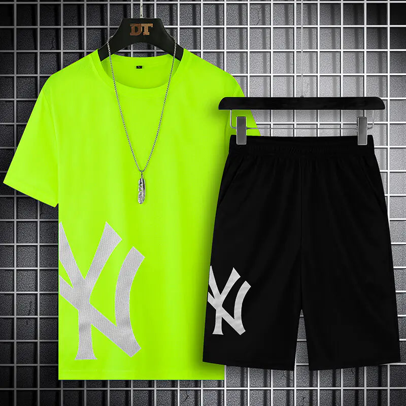 Quick-Dry Sport Short Sleeve Set for Summer Fashion