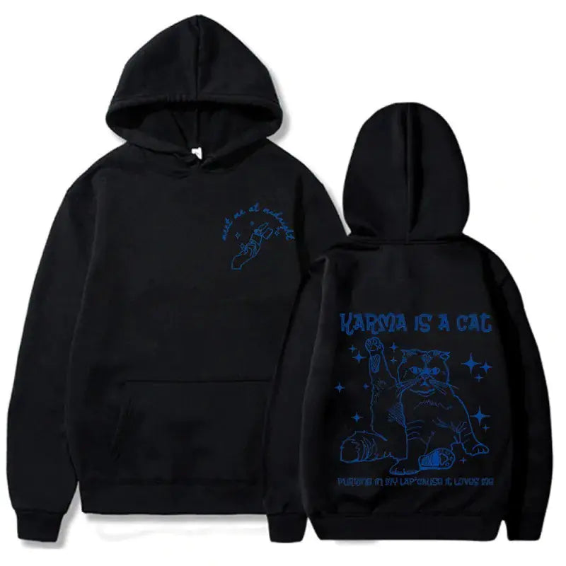 Cartoon Print Couples Hooded Sweatshirt for Fall/Winter