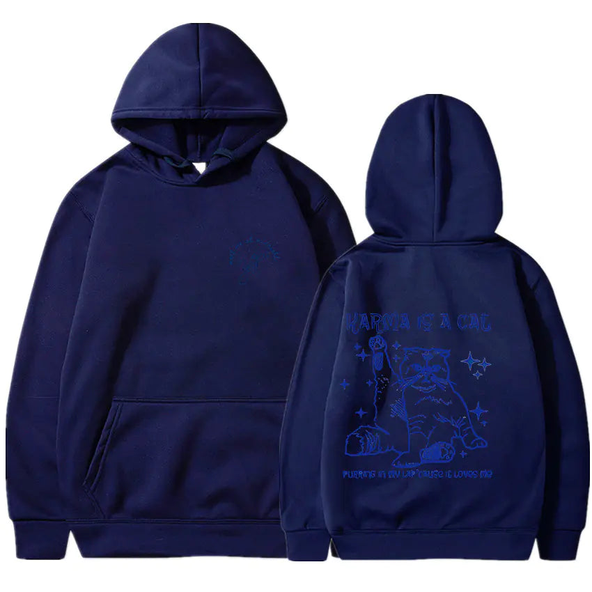 Cartoon Print Couples Hooded Sweatshirt for Fall/Winter