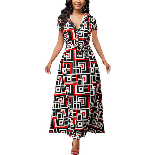 Women's Large Swing Dress with Print Design