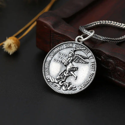 S925 Silver Fashion Pendant - Archangel Michael Medallion