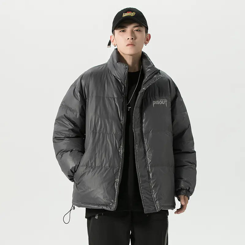 2020 Men's Winter Plain Down Jacket with Letter Design