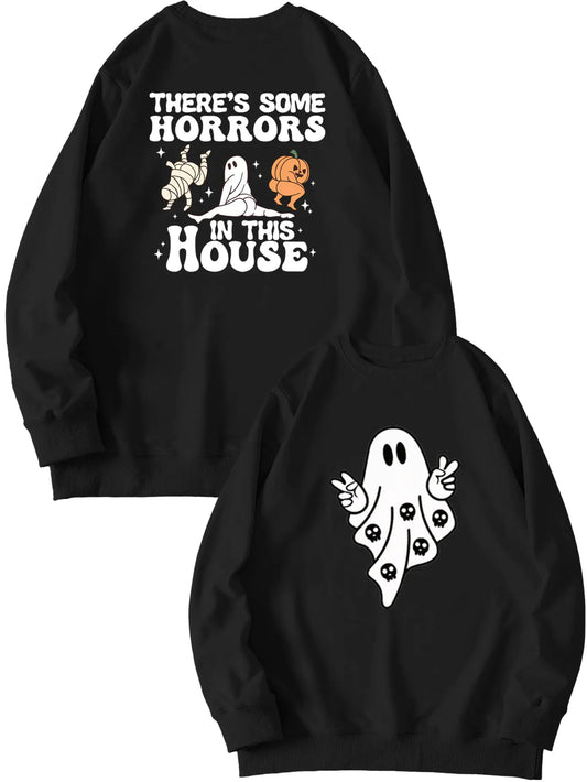 Women's Casual Printed Pullover Long Sleeve Sweater