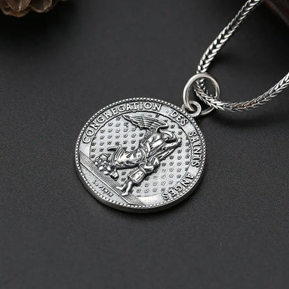 S925 Silver Fashion Pendant - Archangel Michael Medallion