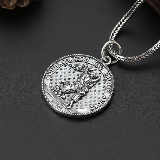 S925 Silver Fashion Pendant - Archangel Michael Medallion
