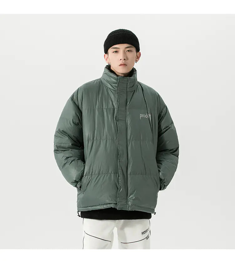 2020 Men's Winter Plain Down Jacket with Letter Design