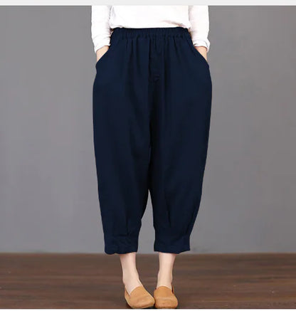 Slim Fit Harem Pants - Versatile Artistic Style