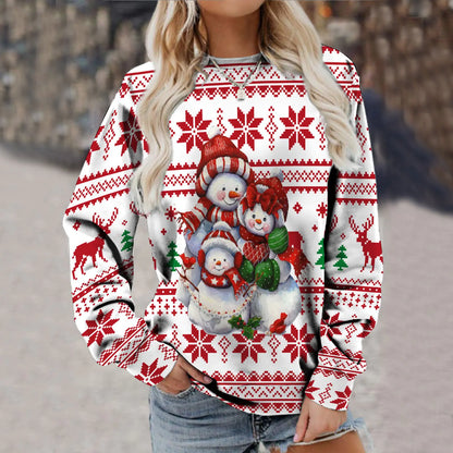 Women's Printed Long Sleeve Fashion Sweater