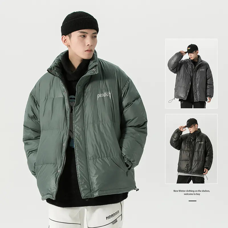 2020 Men's Winter Plain Down Jacket with Letter Design