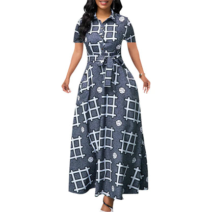 Women's Large Swing Dress with Print Design