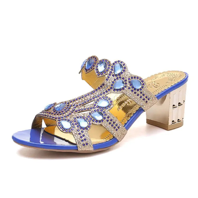 2022 Summer New Rhinestone Women’s Heels Sandals