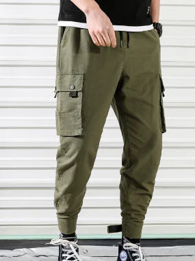 Men's Trendy Nine-point Multi-pocket Overalls
