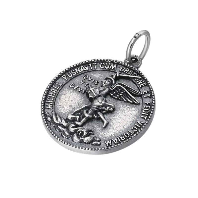 S925 Silver Fashion Pendant - Archangel Michael Medallion
