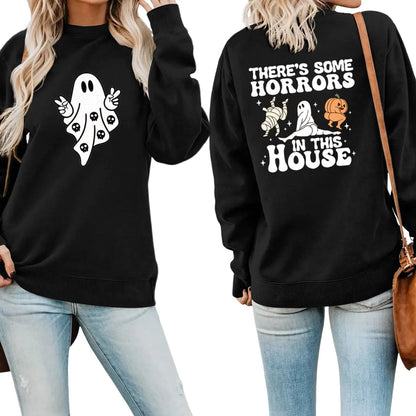 Women's Casual Printed Pullover Long Sleeve Sweater
