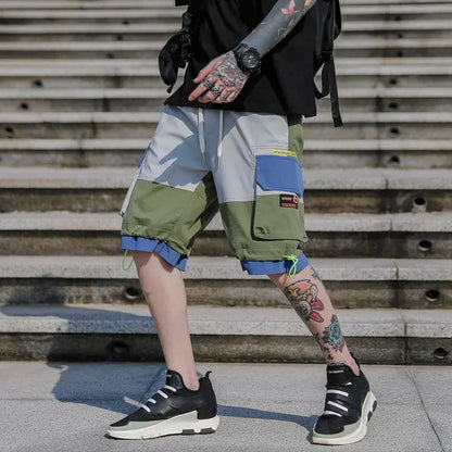 Trendy Men's Functional Style Brand Overalls Shorts