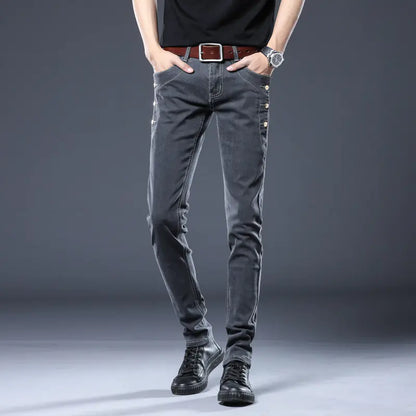 Trendy Straight Trousers for Young Men with Pockets