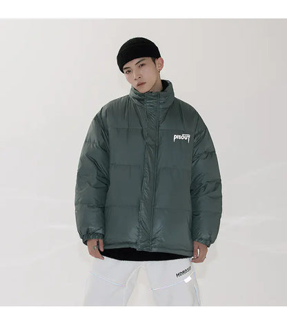 2020 Men's Winter Plain Down Jacket with Letter Design