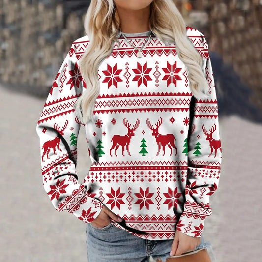 Women's Printed Long Sleeve Fashion Sweater