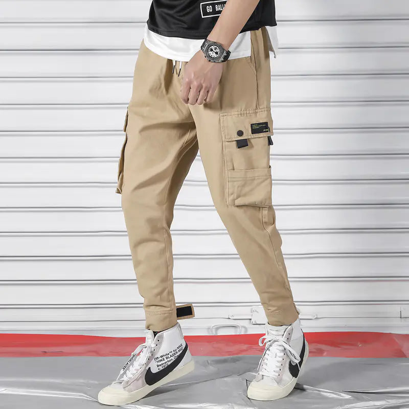 Men's Trendy Nine-point Multi-pocket Overalls