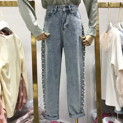 High-Waist Wide-Leg Slim Versatile Women's Jeans