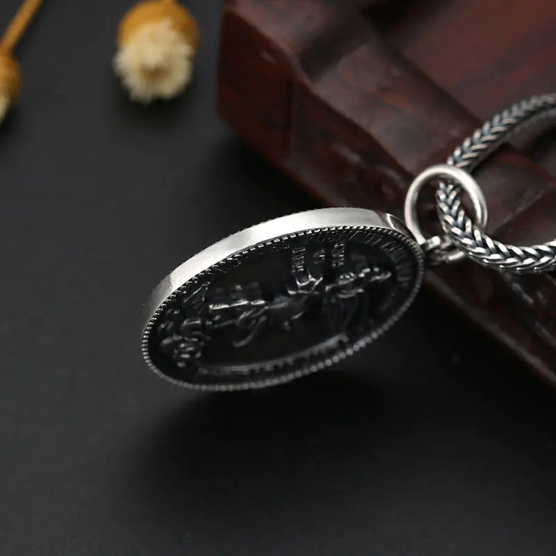 S925 Silver Fashion Pendant - Archangel Michael Medallion